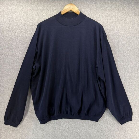 NWT Maus & Hoffman Size XL Navy Blue Long Sleeve Mock Neck Turtleneck Sweater - Picture 1 of 8